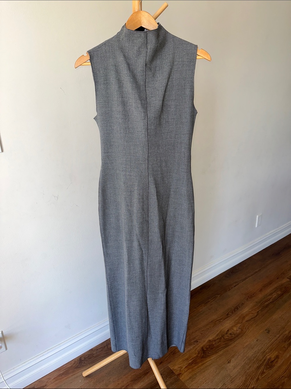 Zara Sleeveless Gray Maxi Sheath Dress